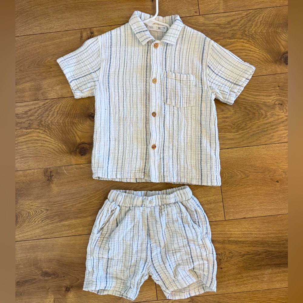 Zara Boys Striped Button Down Set